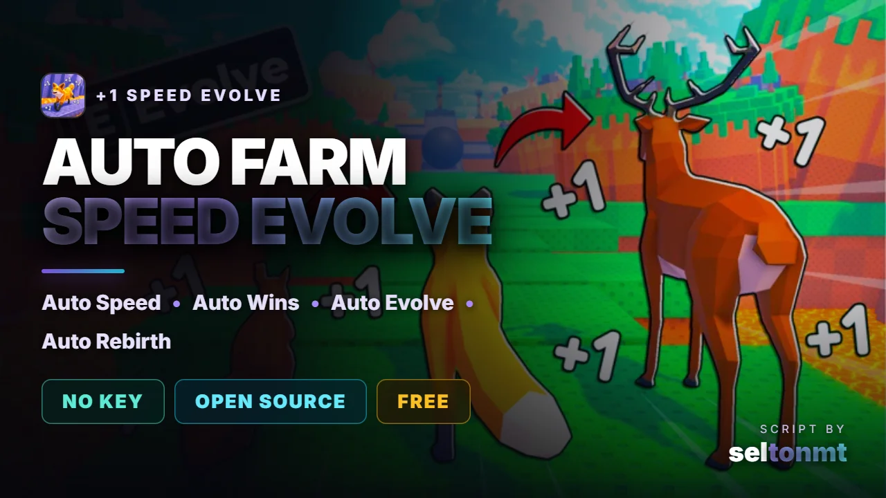 +1 Speed Evolve 🦊 | Auto Farm Speed & Wins, Auto Evolve & Rebirth
