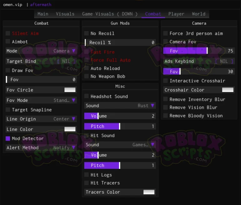 Aftermath OMENVIP PREMIUM SCRIPT HUB - [10 EURO PAYPAL, GIFTCARD] LOTS OF FEATURES!