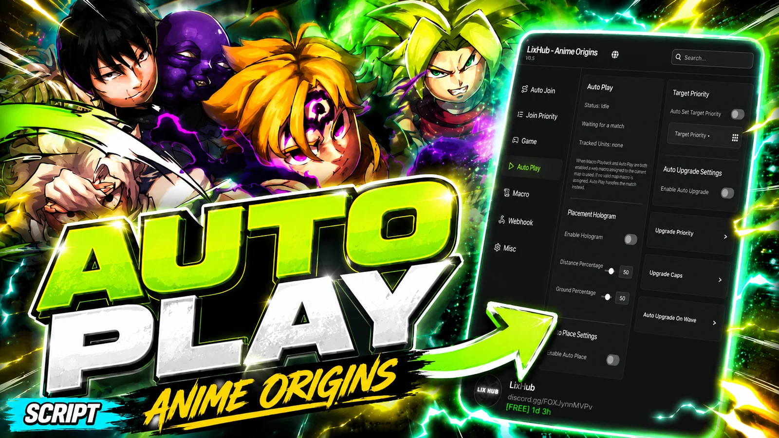 ANIME ORIGINS MACRO & AUTOPLAY | LixHub
