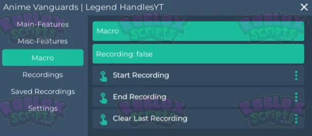 Anime Vanguard FREE GUI FOR RECORDING MACROS AND MORE!