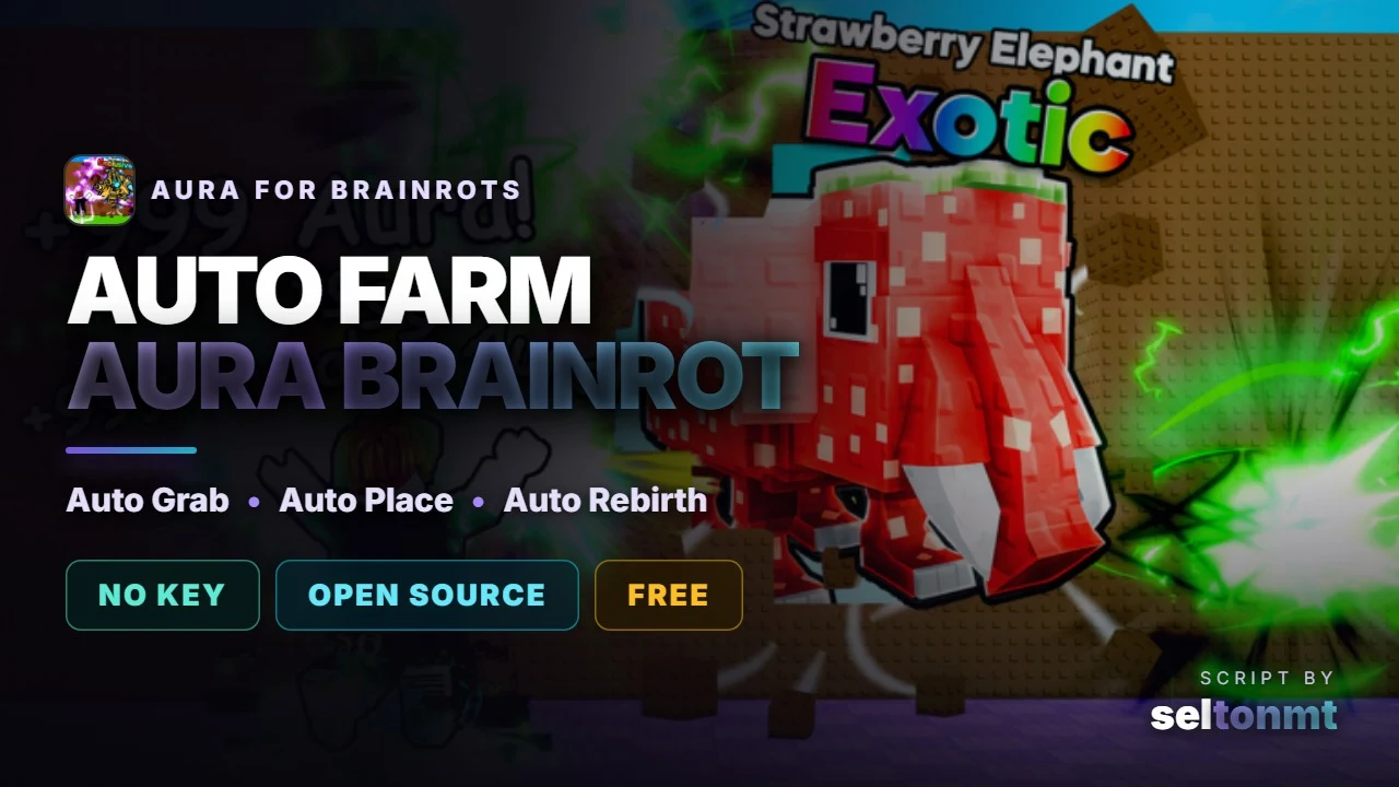 🌀 Aura For Brainrots | Auto Grab, Auto Place & Auto Rebirth | Mobile + PC
