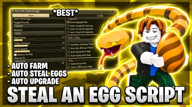 Auto Steal Eggs | Auto Upgrades | Auto Sell & More