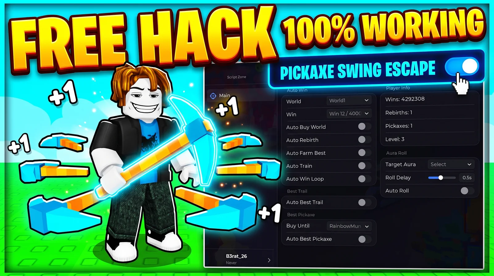 *BEST* Pickaxe Swing Escape Auto Farm | 2026