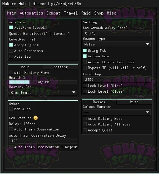 Blox Fruits FREE MUKURO HUB NO KEY GUI - TONS OF FEATURES! JANUARY 2025