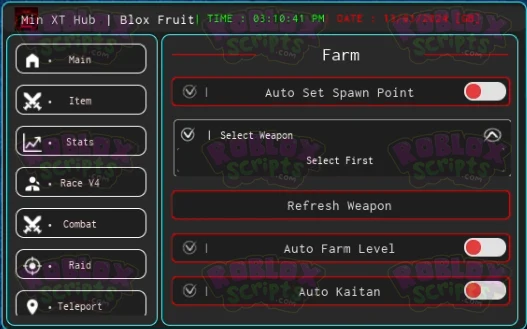 Blox Fruits MIN XT HUB NO KEY SYSTEM FREE GUI 2024