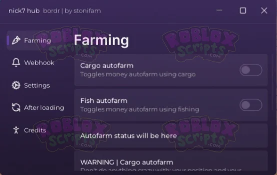 Bordr Gam NEW AUTO FARM GUI - CARGO FARM - FISHING FARM & MORE!