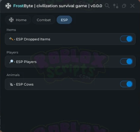 civilization survival game FREE GUI | ESP DROPPED ITEMS | ESP PLAYERS & MORE!