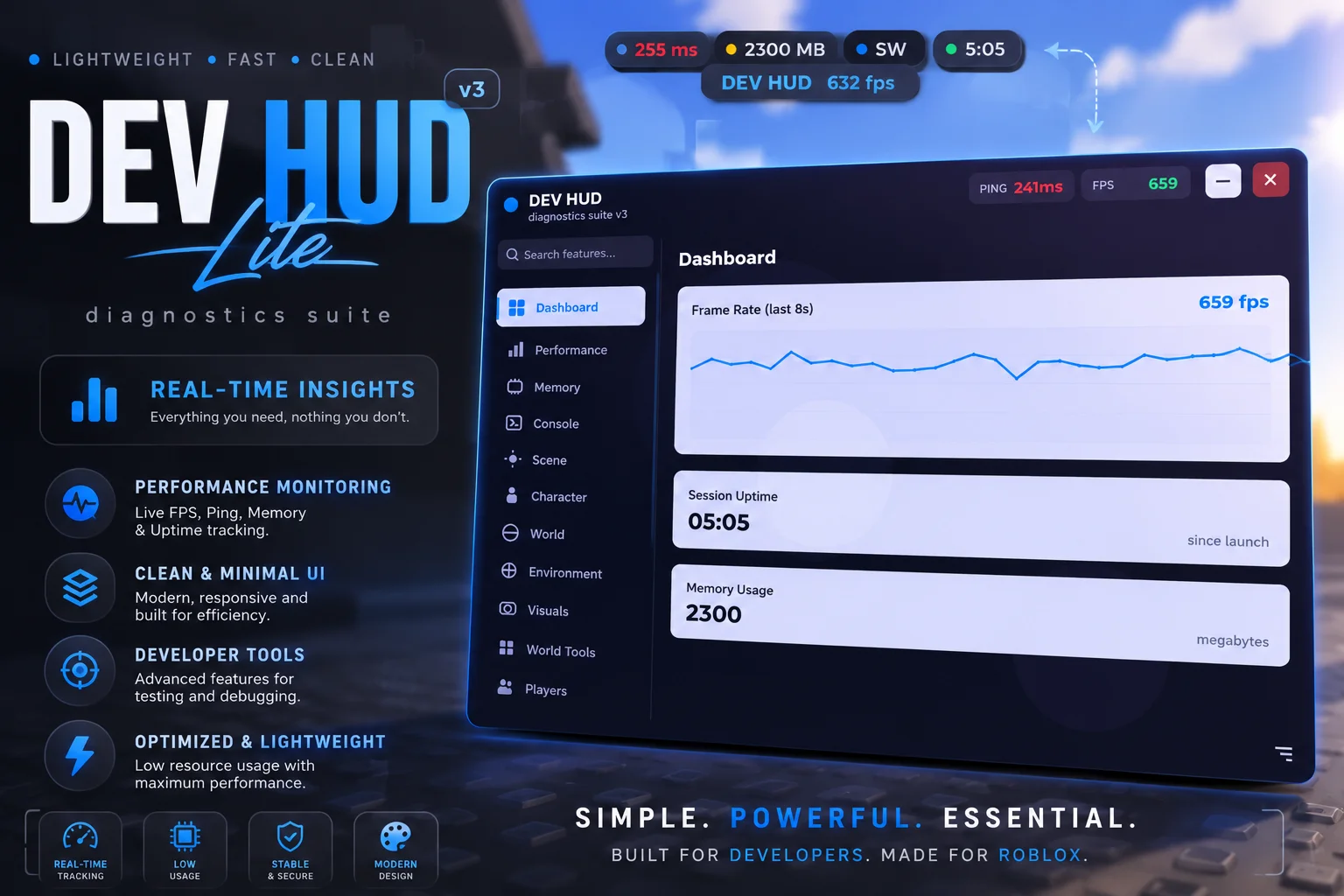 DEV HUD v3 - UPDATED, IMPROVED. (MORE WILL COME)