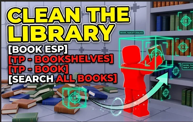CLEAN THE LIBRARY | Book Esp + TP Books [G] + TP to shelves + Search + Walk & Jump Stats