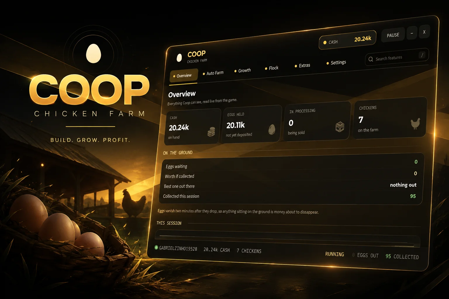 COOP - really good auto farm script for Chicken farm game