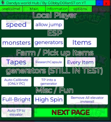 Dandy's World FREE GUI - ESP - FARM ITEMS - AUTO CALIBRATE GENERATORS - OCTOBER 2024