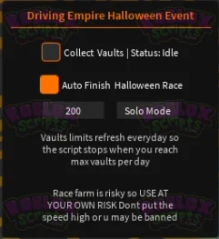 Driving Empire FREE GUI HALLOWEEN FARM OCTOBER 2024