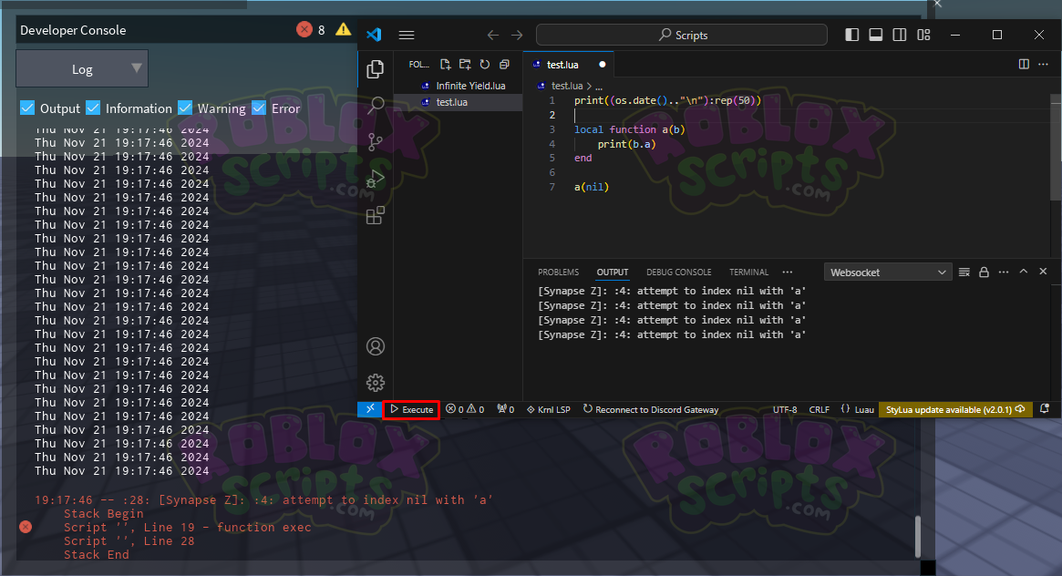 EXECUTE LUAU CODE IN VISUAL STUDIO - LUAU SOCKET BRIDGE!