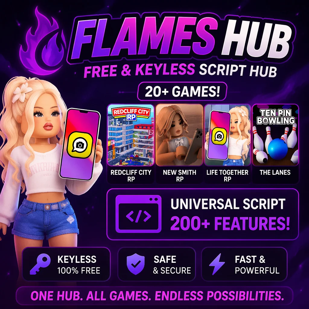 Flames Hub | 20+ Supported Games (KEYLESS!, FREE!).