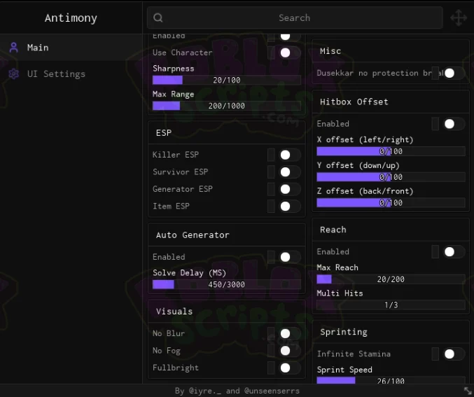 Forsaken ANTIMONY FREE GUI - KEY SYSTEM - AUTO GENERATOR | SILENT AIM | REACH AURA &amp; MORE!