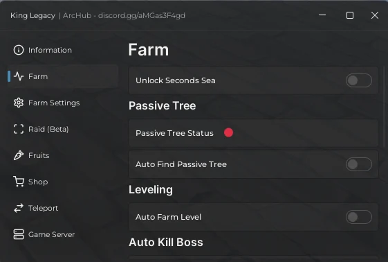 King Legacy ARCH HUB FREE FARMING GUI JULY 2024