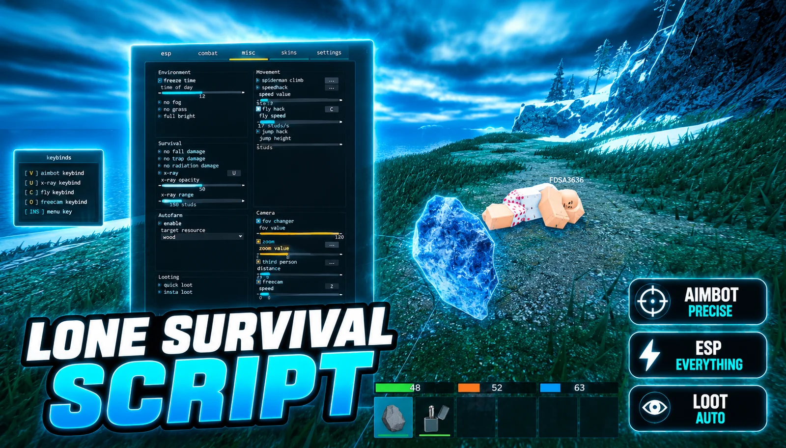 Lone Survival FREE SCRIPT | FLY  |  ESP | SILENT AIM | NO RECOIIL | NO SPREAD  |  MORE!