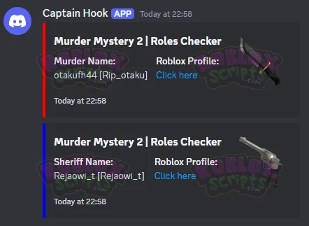 Murder Mystery 2 SHOW ROLES DISCORD WEBHOOK SCRIPT