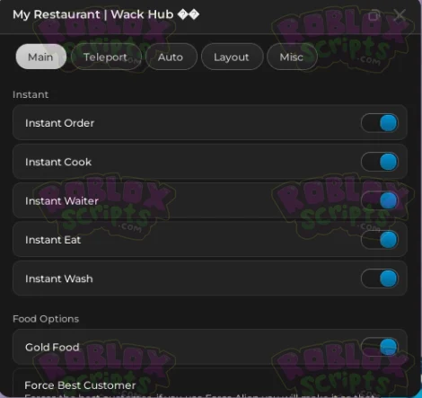 My Restaurant WACK HUB FREE GUI NOV 2024