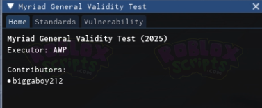 MYRIAD GENERAL VALIDITY TEST - TEST YOUR ROBLOX EXPLOIT/EXECUTOR - FREE SCRIPT MAY 2025