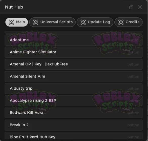 Nut Hub SOLARA SUPPORTED - 72+ SCRIPTS INSIDE