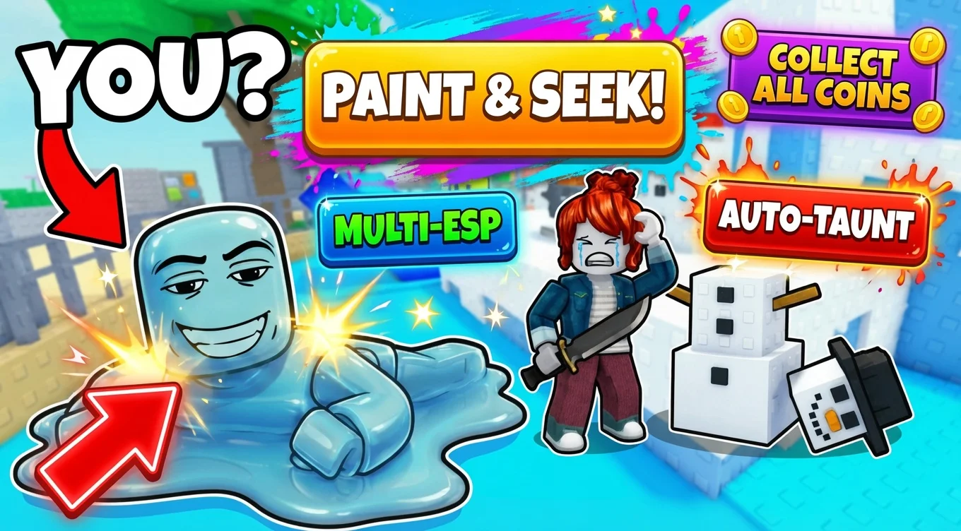 [🎨] Paint & Seek! | ESP + Coin Magnet + Auto Taunt + Noclip