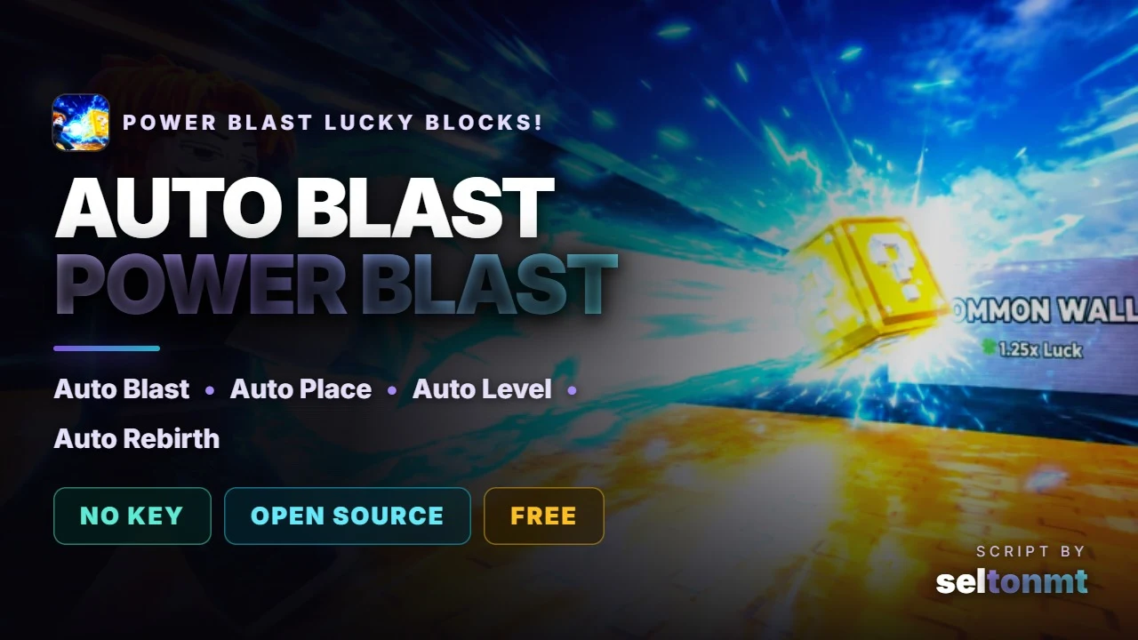 💥 Power Blast Lucky Blocks! | Auto Blast, Auto Place, Auto Level & Rebirth | No Key