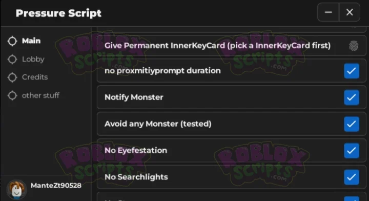 Pressure FREE GUI - ESP - NOTIFY MONSTER