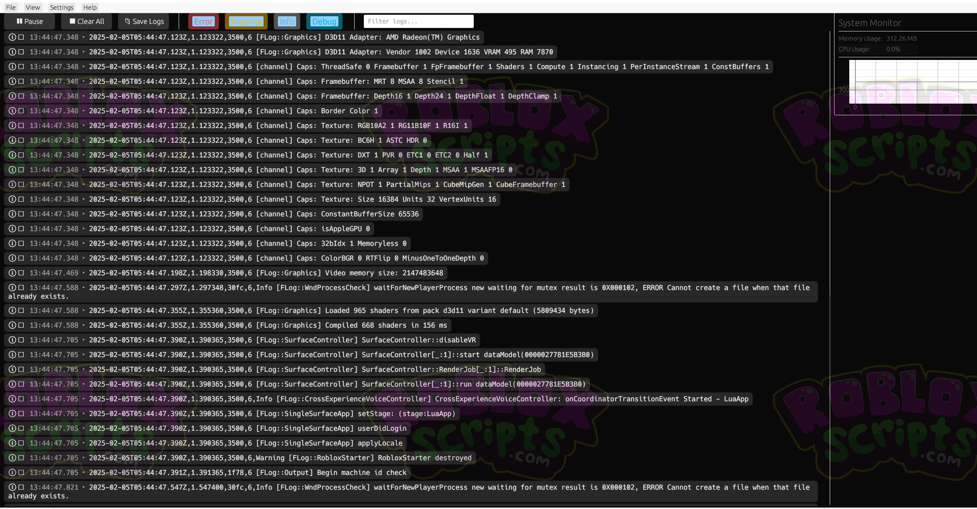 ROBLOX DEBUG VIEWER | VLX-7.0 | FREE FEBRUARY 2025