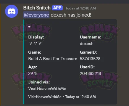 ROBLOX SNIPE NOTIFER - FREE SCRIPT - DETECT STALKERS AND STREAM SNIPERS - MARCH 2025