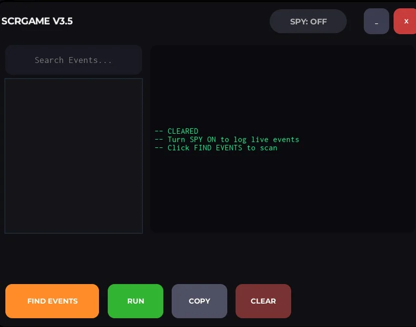 Spy script event