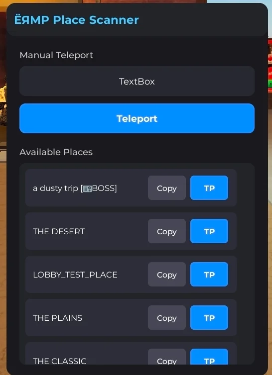 Roblox Sub-place Teleporter