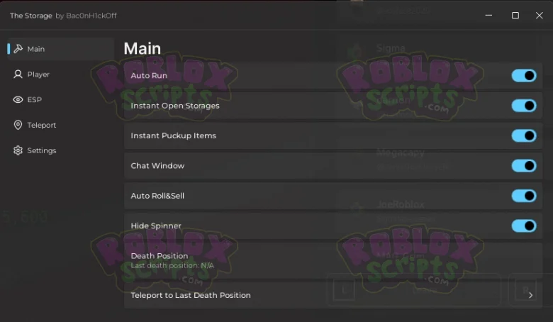 The Storage FREE GUI LOTS OF FEATURES - FEB 2025